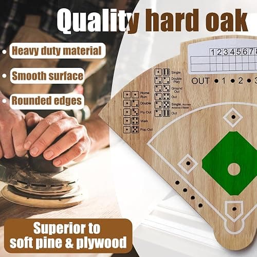 Baseball Board Game, Oak Made Leisure Game for Sport Battle Table Game for Family Party Holiday Coffee Travel Time Gameboard thumbnail 5