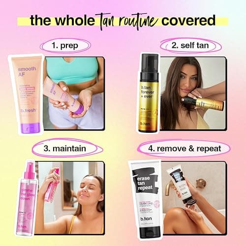 b.tan Ultra Long Lasting Self Tanner Mousse | Forever & Ever - Lasts Up to 11 Days, Fast, 1 Hour Express Sunless Tanning Foam, No Fake Tan Smell, Dark Bronze Glow, Vegan, Cruelty Free, 6.7 Fl Oz thumbnail 6