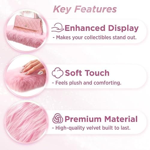 Pink Floating Shelves, Fluffy Wall Shelf for Girls Bedroom Vanity Decor | 16 IN Plush Fur Covered Shelves, Cute Girl Room Decor, Perfume Makeup Display Organizer, Stylish Aesthetic Wall Storage thumbnail 5