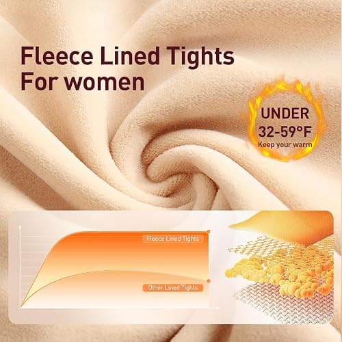 JIZ Translucent Fleece Lined Tights Women, Thermal Tights for Women, Pantyhose Leggings, Warm Sheer Tights for Women Winter (Small, Dark Black) thumbnail 5