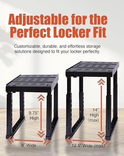 Piffny Locker Organizer Shelf， Adjustable Width and Height, Ideal Locker for School, Office, and Gym Lockers… (Pink) thumbnail 2