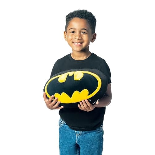 Northwest Batman Classic Logo Cloud Pillow 12" – Superhero Plush Stuffed Toy, Kids & Adults Room Decor, Gift for Batman Fans thumbnail 2