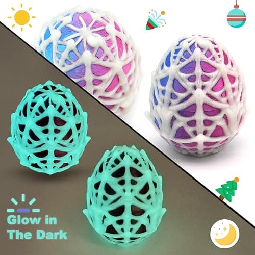 Mini 3D Printed Animals Spider Egg with 10 Unique Spiders Inside, Glow in The Dark Surprise Eggs, Christmas Gifts for Teens Kids, Christmas Decorations Outdoor Indoor Toys for Girls Boys Party Favors thumbnail 4