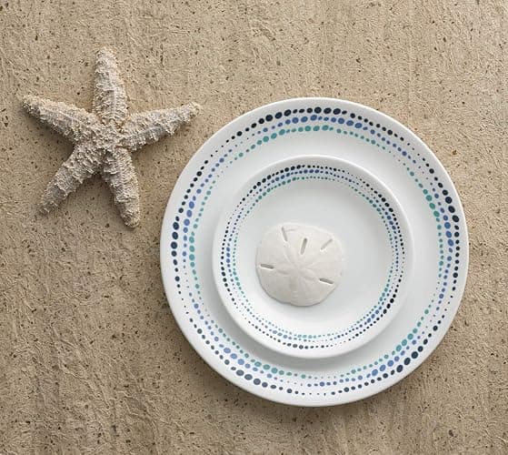 Corelle Vitrelle 18-Piece Service for 6 Dinnerware Set Triple Layer Glass and Chip Resistant, Lightweight Round Plates and Bowls Set, Ocean Blue thumbnail 4