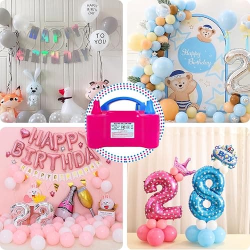 YEPVIE Electric Balloon Pump, Portable 2 Modes Balloon Blower Machine with 14 Balloon Arch Kits, Air Pump for Balloon, Balloon Inflator for Party Decoration thumbnail 6