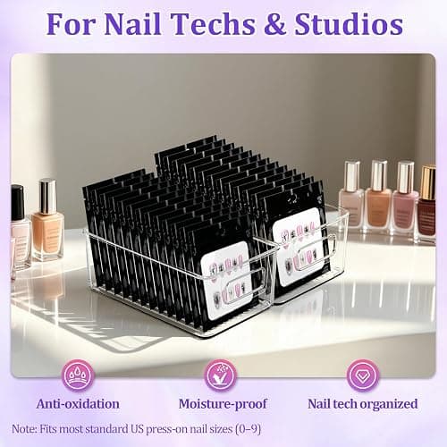 100PCS Press On Nail Packaging Bag for Nail Art Business Salon | 100 Sets Press On Nail Packaging Kits with Holographic Bag, Nail Card, Adhesive Tape, Diamond Art Pens, Glue Clay & Tweezers thumbnail 6