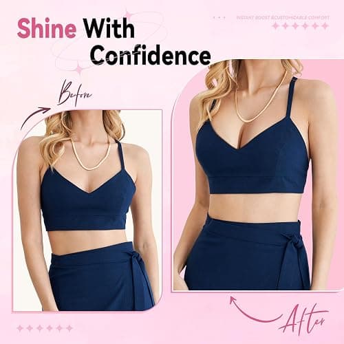 Mearter Ultra Push up Sticky Bra Pads Inserts | Double Sided Adhesive Bra Inserts | Stick on Bra for Sports Bra Swimsuit (Medium, Beige) thumbnail 3