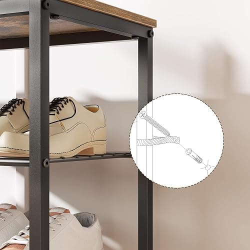 YATINEY 8 Tier Shoe Rack, Shoe Storage Organizer, Large Capacity Shoe Shelf Holds 32 Pairs of Shoes, Sturdy and Stable, for Entryway, Hallway, Closet, Dorm Room, Rustic Brown SS08BR thumbnail 6