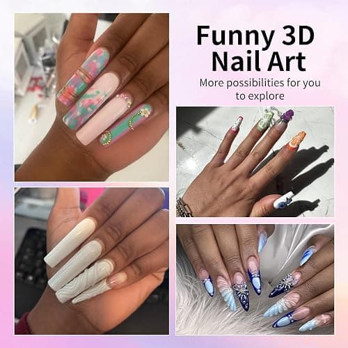 MAGIC ARMOR 15g 3D Nail Gel Sculpting Gel Nail Art Glue for Nail Art Designs DIY Nail Craving Molding Gel for 3D Gel Nail Art Polish Painting Drawing Gel Sculpture Gel Nail Decoration Manicure Clear thumbnail 8