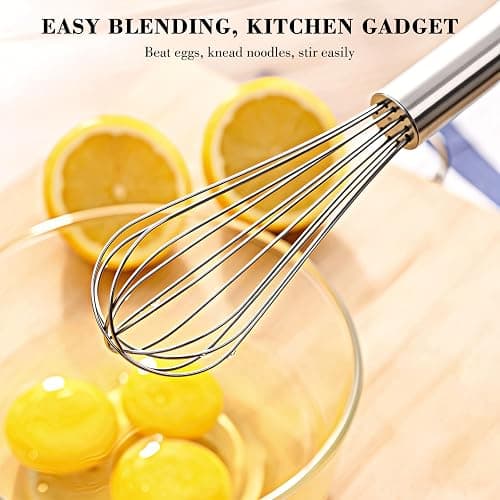 NileHome Stainless Steel Whisk Set 8" 10" 12" Kitchen Whisk Balloon Whisk Kitchen Wisk Wire Whisks for Cooking, Whisking, Blending, Beating, Stirring-3 Pack… thumbnail 5