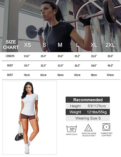 Kinglaman 5 Pack Women's Short Sleeve Basic T Shirts Tees, Slim Fit Crew Neck Tshirt Summer Tops for Casual Workout Trendy thumbnail 6