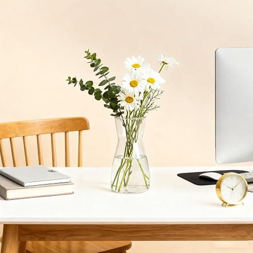 Der Rose 8 inch Clear Glass Flower Vases for Flower Bouquet Decoration Home Centerpiece Wedding Decor Gift thumbnail 3