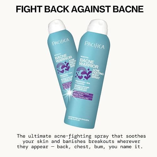 Pacifica Bacne Warrior - Bacne Salicylic Acid Spray, Back Acne Treatment Spray with 2% Salicylic Acid, Niacinamide, and Aloe, Body Acne Warrior for Body, Chest, and Back, Dermatologist Tested- 6 Fl Oz thumbnail 4