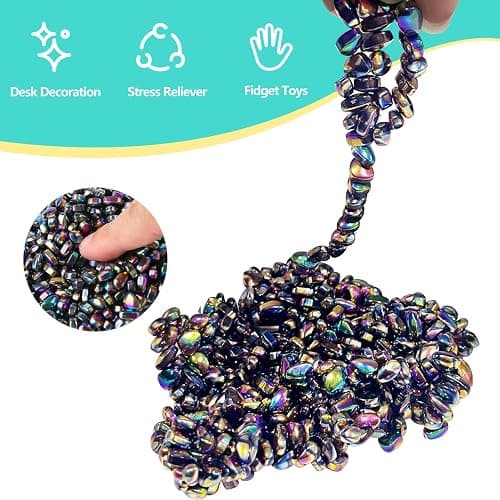 510pcs Ferrite Putty Fidget Toys, Magnetic Stones Fidget Toys Adults, Desk Fidgets Toys for Stress and Anxiety Relief and Kill Time, Novelty Adults Gifts Colorful thumbnail 2