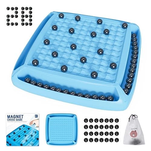Magnet Game, Magnetic Board Game Family Games for Kids and Adults, Table Top Chess Board Game for Game Night 2-4 Players (Blue)
