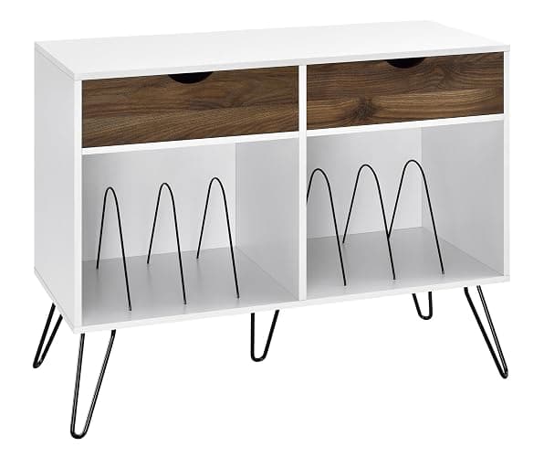 Novogratz Concord Turntable Stand with Drawers, White thumbnail 7