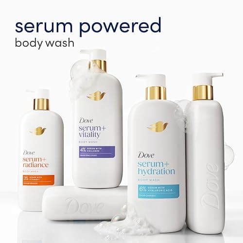 Dove Serum+ Hydration Body Wash Hyaluronic Acid 6% Hydration Serum, 18.5 oz | Serum-infused moisturizing body wash with 6% hydration serum and hyaluronic acid for dry, dehydrated skin thumbnail 4