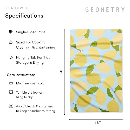 GEOMETRY Tea Towels – Spring & Summer Collection – Quick-Dry, Ultra-Absorbent, Reusable Microfiber Kitchen Towels for Drying & Cleaning - Main Squeeze - 2 Pack thumbnail 3