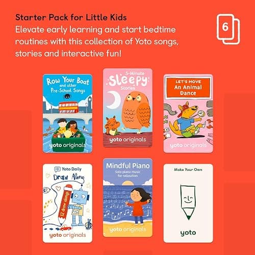 Yoto Mini (2024 Edition) + Starter Pack for Little Kids Bundle – Screen-Free Bluetooth Audio Player, All-in-1 Travel Device for Stories Music Podcasts Radio, Use as Speaker or with Headphones thumbnail 4