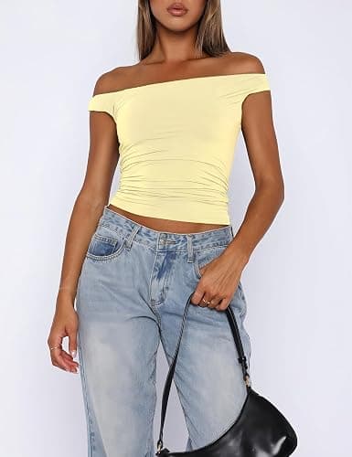 ForeFair Womens Off The Shoulder Tops Size XS thumbnail 3