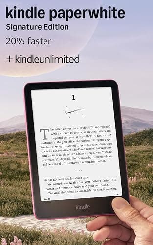 Amazon Kindle Paperwhite Signature Edition 32GB (newest model) – 20% faster with auto-adjusting front light, wireless charging, and weeks of battery life – Metallic Raspberry + 3 Months Free Kindle Unlimited (with auto-renewal) thumbnail 7