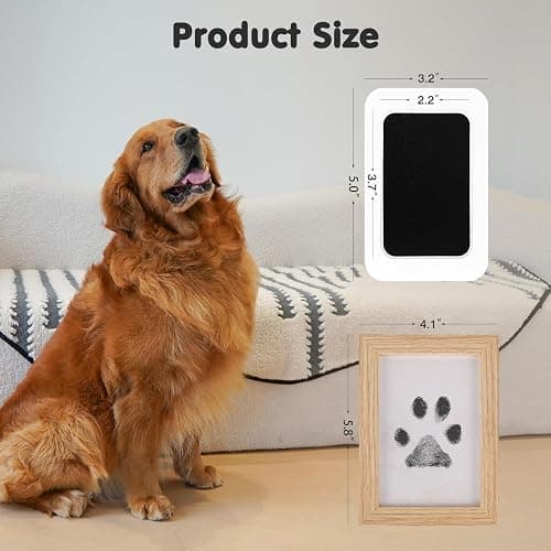 catose Inkless Paw Print Kit for Dogs,Cats & Babies - Clean Touch Dog Nose & Baby Handprint Kit,Mess Free Dog Paw Print Kit,4-Pcs Ink Pads & 2 Wooden Frames - Keepsake Gifts for Pet Lovers,New Moms thumbnail 4
