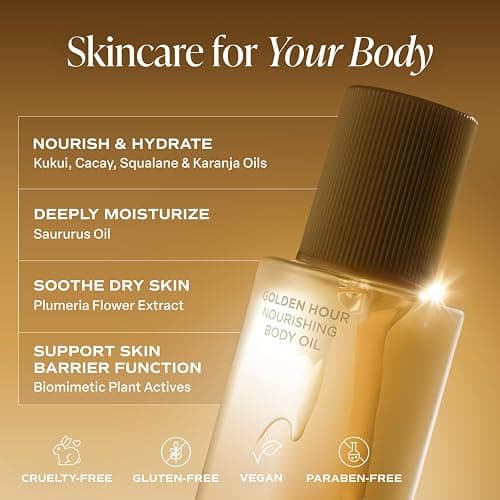 Saltair Body Oil. Luxurious Golden Hour After Shower and Bath Oil Moisturizer for Women and Men. Botanical, Non-Greasy, and Well-Absorbing Lotion for Hydrating Dry Skin. 4oz Pump Bottle thumbnail 6