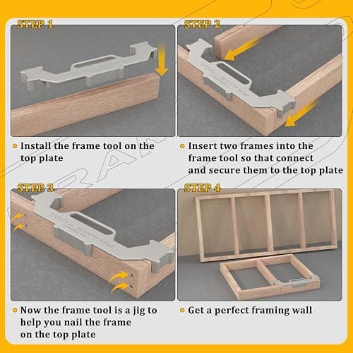 Framing Tools,16 Inch On-Center Stud Layout Tool,100% Cast Aluminum Framing Spacing Tool,Premium Wall Stud Framing Tool,Precision Measurement Jig Tool For Framing Wall thumbnail 4