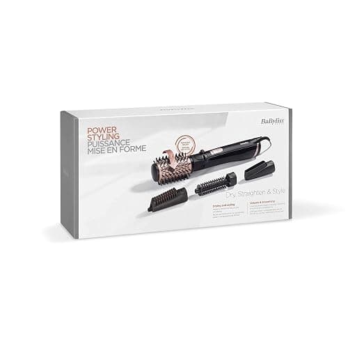 BaByliss Brosse soufflante rotative Dry, Straighten and Style - Pour sécher, lisser et mettre en forme, Fonction ionique, Avec 4 accessoires interchangeables, Noir, AS200E thumbnail 9