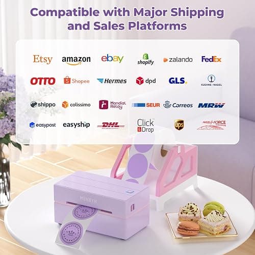 MUNBYN Bluetooth Thermal Label Printer, 130B Wireless 4x6 Shipping Label Printer for Shipping Packages Small Business Office or Home, Compatible with iPhone Android iPad Windows macOS Chrome thumbnail 7