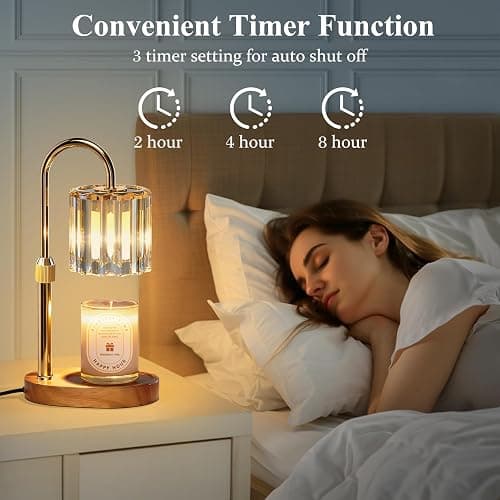 Lukasa Candle Warmer Lamp, with Timer Dimmer Adjustable Height, Home Decor, Room Decor, Wax Melt Warmer for Candles, Gifts for Mom, Gifts for Mother's Day, Birthday Gifts for Women thumbnail 5