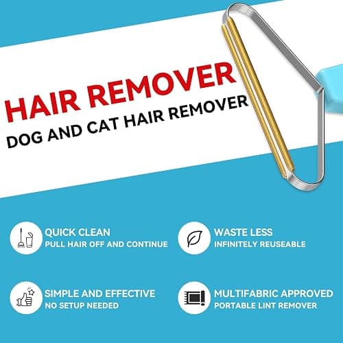 Pet Hair Remover, Dog and Cat Hair Remover, Wool Hair Remover, Carpet Rake for Pet Hair Removal, Carpet Rake, Pile Brush, Hand Shaver for Carpets, Car Cushions, Sofas, Pet Beds, Furniture & Rug thumbnail 7