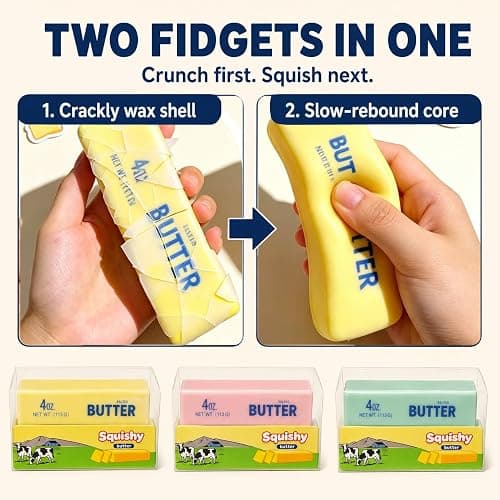 Wax Butter Squishy, Crunchy Wax & Slow-Rebound PU Fidget Toy | Slow Rising Squeeze Fidget Toy, Stress Durable Slow Rebound Portable Sensory Play thumbnail 5