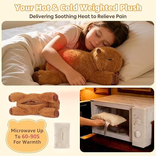 Onsoyours Original Capybara Microwavable Stuffed Animal, Heatable Lavender Scented Capybara Plush for Warmth & Stress Relief - Comfort Plushies Toys for Kids & Adults thumbnail 4