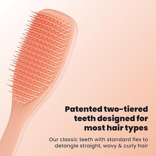 Tangle Teezer Ultimate Detangler Brush, Straight to Wavy, Apricot | Patented two-tier, regular-flex teeth reduce breakage & split ends on wet or dry hair; Shower-friendly hairbrush for all ages thumbnail 2