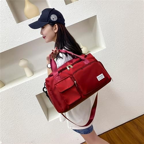 Small Gym Bag for Women, Travel Duffle Bag Carry On Weekender Bag with Shoe Compartment thumbnail 6