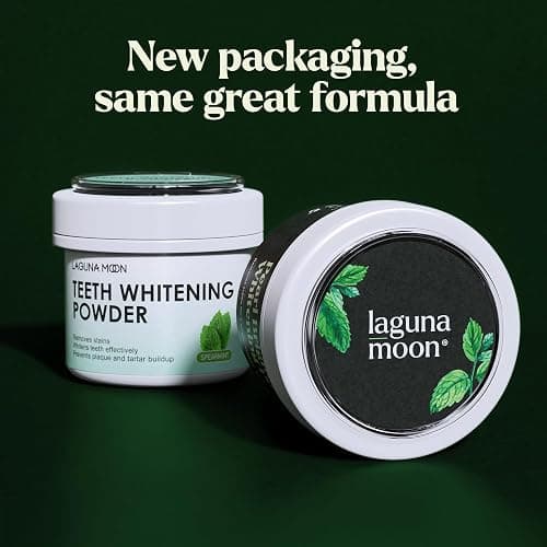 Lagunamoon Teeth Whitening Powder, 50g Bright Pearl Spearmint Flavor - Natural Teeth Whitening, Polish, Stain Remover - Alternative to Toothpaste, Tooth Powder for Sensitive Teeth thumbnail 7