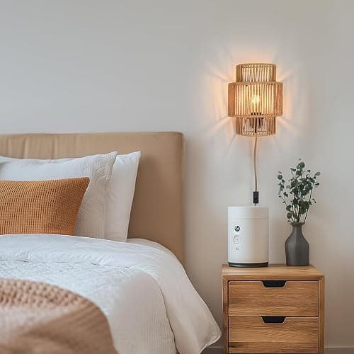 AKEETO Plug-in Wall Sconces Set of 2, Handwoven Bohemian Wall Decor with Switch, Wall Lights Fixtures for Bedroom Living Room Hallway Porch thumbnail 7