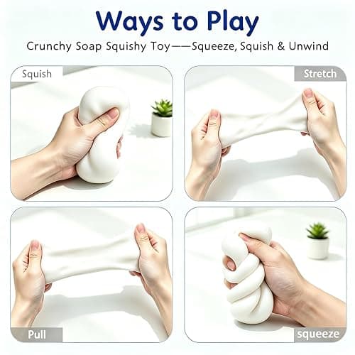 Crunchy Soap Squishy ASMR Toy, Slow Rebound Portable Sensory,Party Favor Gift, Stress-Relieving Toys,Squeeze Toys(White) thumbnail 5