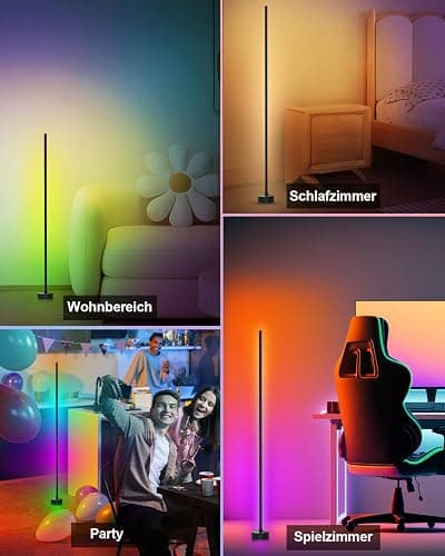 Miortior LED Stehlampe Wohnzimmer, RGB Ecklampe Dimmbar mit Fernbedienung und App-Steuerung, Musik Sync, 16 Millionen Farben, 68 Szenenmodi, Led Standleuchte für Wohnzimmer, Schlafzimmer, Spielzimmer thumbnail 9