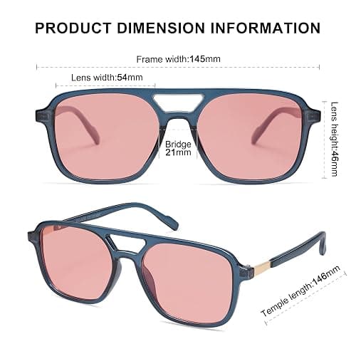 SOJOS Retro Aviator Sunglasses for Women Men,Trendy Rectangle Womens Mens Shades Sun Glasses SJ2202 thumbnail 4