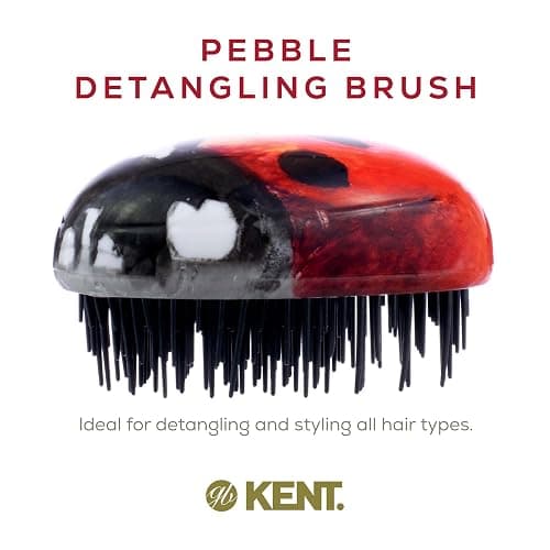 Kent PBUG Ladybug Pebble Scalp Massager Shampoo Brush, Shower Brush, and Travel Size Detangling Brush - Scalp Scrubber for Dandruff and Kids Hair Brush Hair Detangler - Hairbrush for Tangles thumbnail 3
