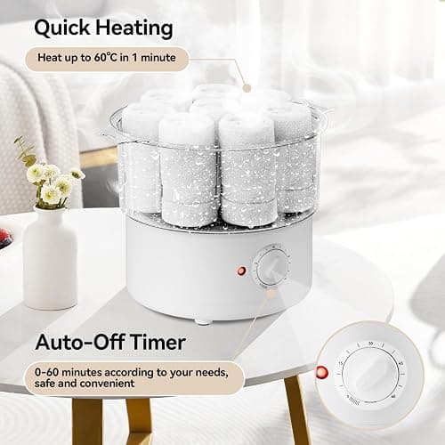 VERYTOP Mini Hot Towel Warmer - 1 min Steam & 60℃ in 20mins, Towel Steamer for Facials/Barber/Massage, Portable 2.4lbs Small Heater for Home Spa/Bathroom/Light Salon Use (White-X-Small) thumbnail 2