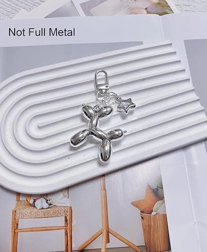 LAEKOU Star Balloon Dog Keychain for Women, Cute Y2K Key Chain Accessories, Aesthetic Charms for Bag Backpack thumbnail 2