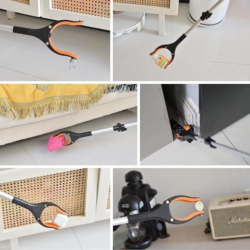 43" Extra Long Grabber Tool, Foldable Grabbers for Elderly Grab It Reaching Tool with Rotating Jaw +Magnets, 4" Wide Claw Opening Reacher Grabber Pickup Tool, Grabber Reacher Tool Heavy Duty thumbnail 6