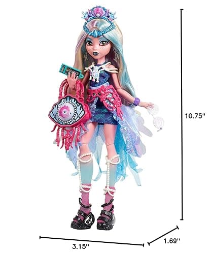 Monster High Monster Fest Doll, Lagoona Blue with Glam Outfit & Festival Themed Accessories Like Snacks, Band Poster, Statement Bag & More thumbnail 4