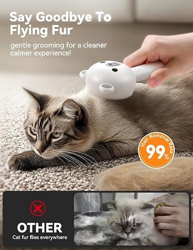 FEELNEEDY Cat Steam Brush, Brushes for Indoor Cats with Release Button, Dual Speed Spray USB Rechargeable Grooming Supplies, Cat Brush for Shedding Suitable for All Long-haired and Short-haired Pets thumbnail 3