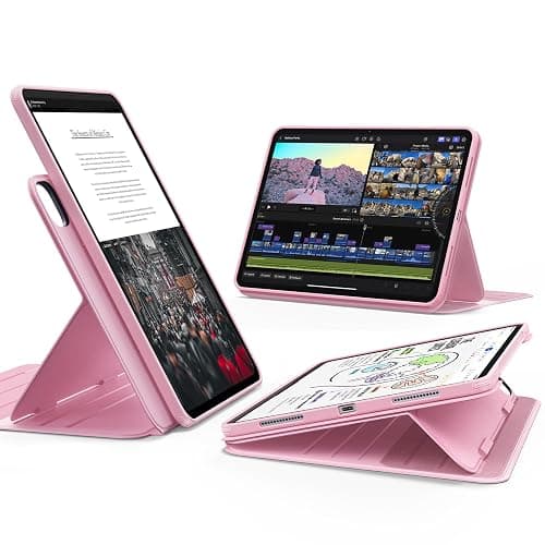 ESR for iPad Pro 13 Inch Case (M5/M4) 2025/2024, Rotating Case with Removable Magnetic Cover, Adjustable Portrait/Landscape Stand, 9 Standing Angles, Shift Series, Pink - Image 1