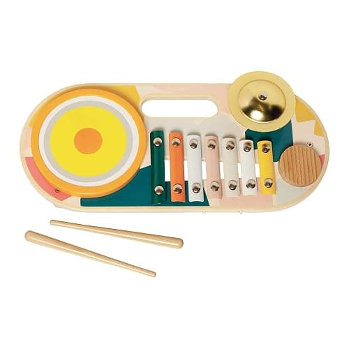 Manhattan Toy Beats to Go Wooden Toddler and Preschool Musical Learning Toy Xylophone, Drum, Cymbal and Washboard thumbnail 4