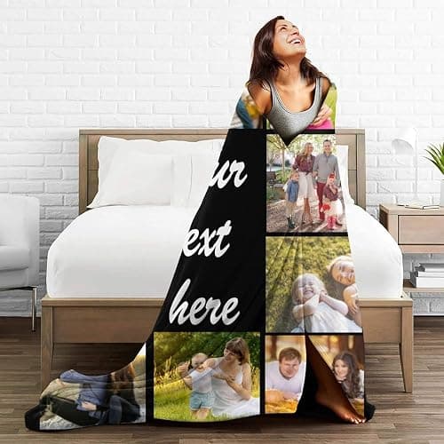QIUYACARE Custom Maximum 80x100 inches Blanket with Picture for Queen Size Bed, Big Throw Blanket Tailored for Couch, Personalized Large Size Flannel Photo Tapestry thumbnail 7
